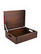 Creative Deco Xl Brown Large Wooden Storage Box 40 X 30 X 14 Cm + 1 Cm Handles Lid Decorative Chest Perfect Documents Memorabilia Toys Tools