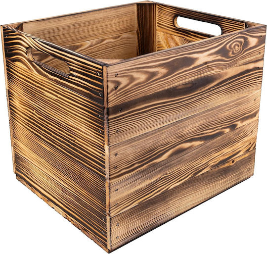 Creative Deco Wooden Burned Box Suitable Kallax Shelves 33x37x33cm Box Handles Natural Organizer Box Diy Gift Decoration Documents Tools Toys