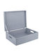 Creative Deco Xl Gray Large Wooden Storage Box 40 X 30 X 14 Cm + 1 Cm Handles Lid Decorative Chest Perfect Documents Memorabilia Toys Tools