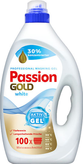 Passion Gold Επαγγελματικό Συμπυκνωμένο Υγρό Απορρυπαντικό για Λευκά Ρούχα 4lt (100 Μεζούρες)