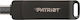 Patriot Rage 256GB USB 3.2 Stick mit Verbindung USB-A & USB-C Schwarz