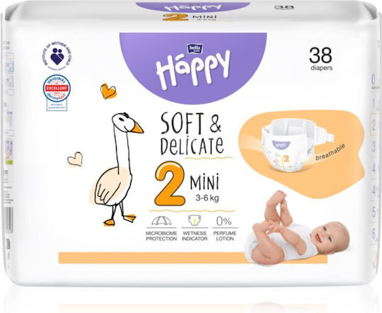 Bella Happy Klebeband-Windeln Soft&Delicate Nr. 2 für 3-6kg 38cm
