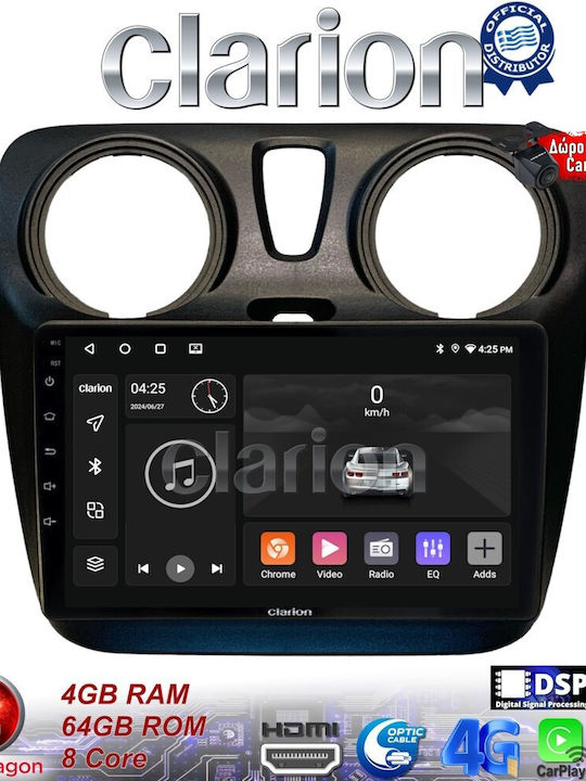 Clarion Ηχοσύστημα Αυτοκινήτου για Dacia Dokker 2012 > (Bluetooth/USB/WiFi/GPS/Apple-Carplay/Android-Auto)