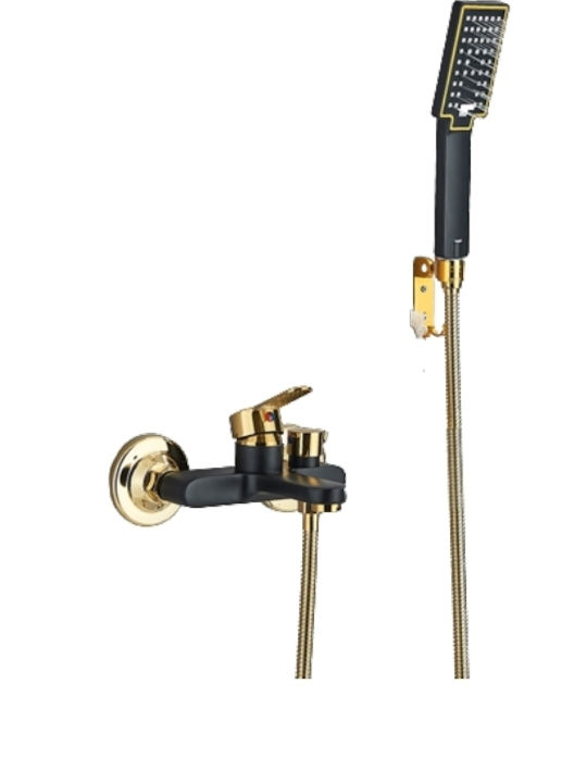 Mixing Bathtub Shower Faucet Complete Set Black