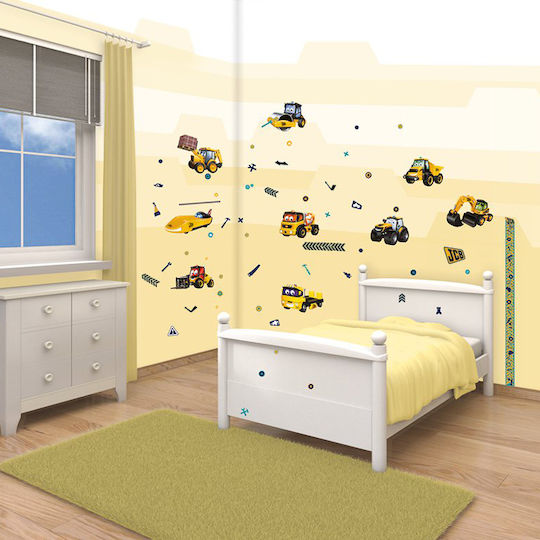 Walltastic Kinder Wandsticker Wand My Firts Jcb Decor Kit 65Stück
