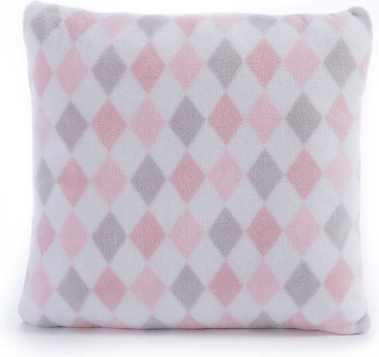Nef-Nef Homeware Детска Декоративна Възглавница Sweet Rhombus Розова 35x35см