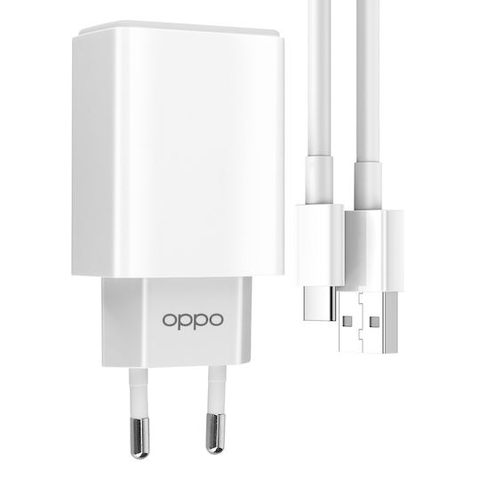 Oppo Φορτιστής με Θύρα USB-A και Καλώδιο USB-C 10W Λευκός