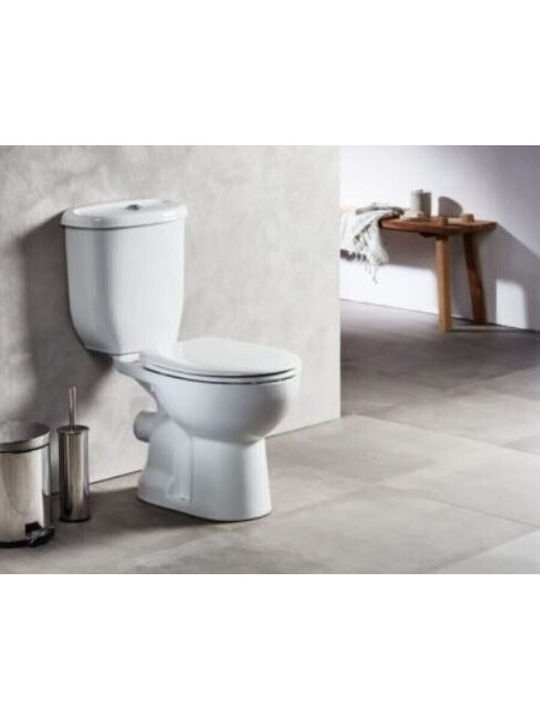 Tema 016-SEΤ-0092 Floor-Standing Toilet with Flush with Cover with Bidet White