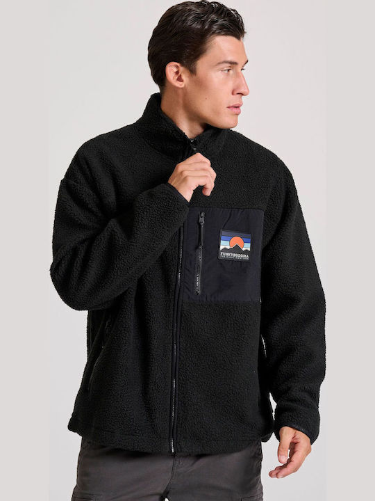 Men's Fleece Hooded Jacket Black