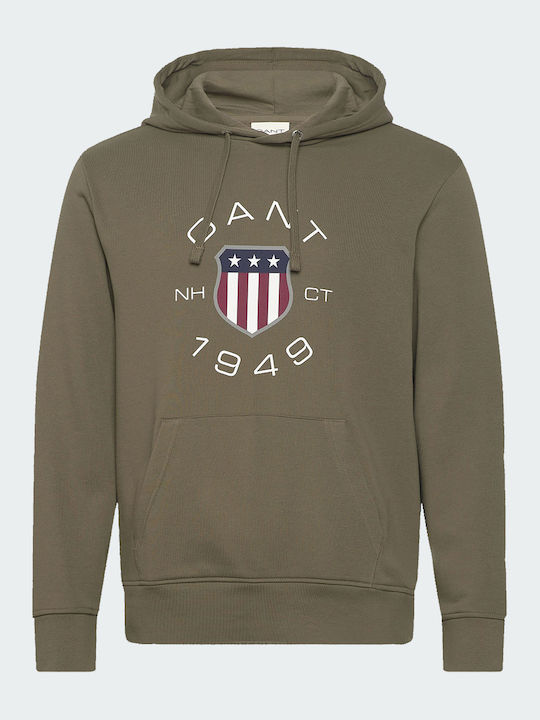 Gant Sweatshirt with Hood Olive