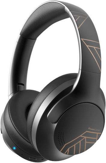 PowerLocus PowerLocus Wireless Wired Over Ear Headphones with 50 Hours Playing Time and Fast Charging Black-Gold