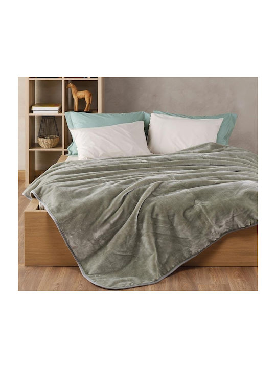 Kentia Notte Одеяло Кадифе Едноспално 160x220см Маслинено