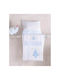 Rythmos Blanket Cot Elephant Waffle White Sky Blue 120x150cm
