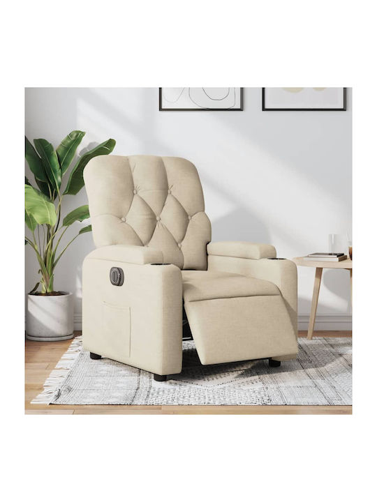 Relaxsessel mit Fußhocker Cream 74x86.5x93.5cm
