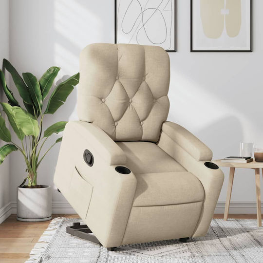 Relax Armchair with Footstool Cream 74x86.5x93.5cm