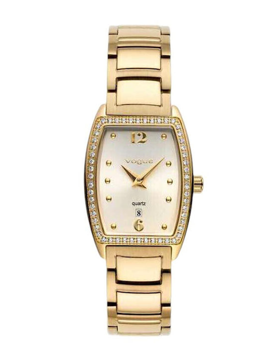 Vogue Γυναικείο Ρολόι 30mm Μπαταρίας με Χρυσό Ατσάλινο Μπρασελέ