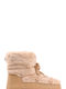 Beige Gemütliche Schnürstiefel mit Fell