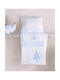 Rythmos Elephant Friends Baby Sheets Set Crib Cotton Sky Blue Gray 100x160cm 3pcs