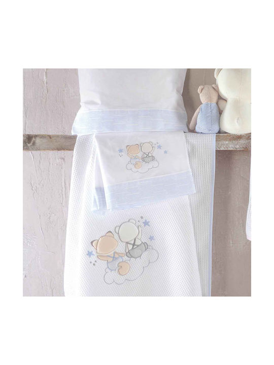 Rythmos Baby Sheets Set Crib Cotton Sky Blue Light Blue 100x160cm 3pcs