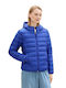 Women's Long Puffer Jacket for Winter with Hood Blue