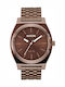 Nixon Herrenuhr Solar mit Braun Metallarmband