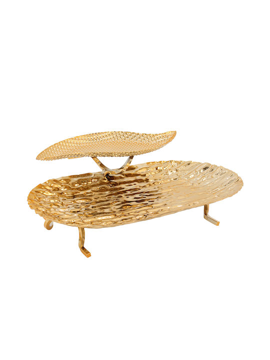 Keskor Metallic Decorative Platter Gold 25x16x8cm