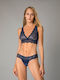 Milena by Paris Lace Underwear Set with Bralette & String Blue