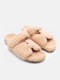 Winter Women's Slippers with Fur Beige