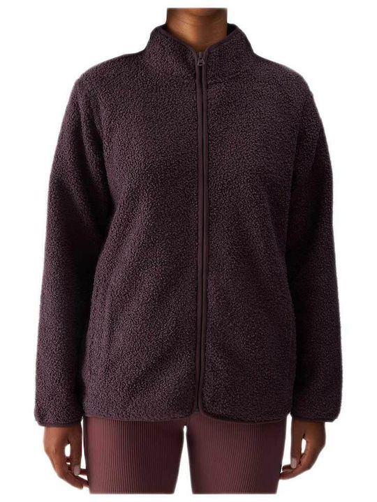 Fleece Damen Jacke in Lila Farbe