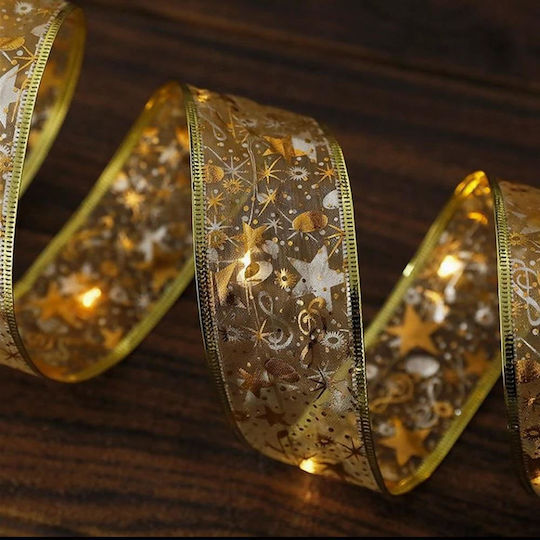 Ghirlandă de Crăciun Iluminată Aurie 3.8cm X 5m