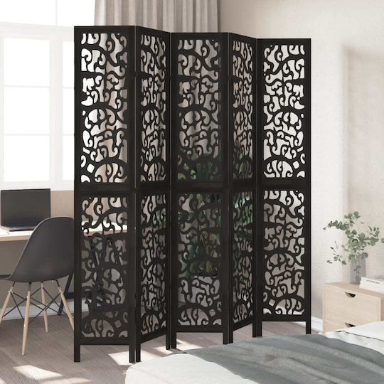 vidaXL Dekorativer Raumteiler Hölzernes mit 5 Paneelen 175x220cm