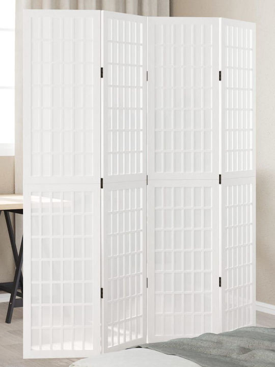vidaXL Decorative Room Divider Wooden with 4 Panels 140x180cm