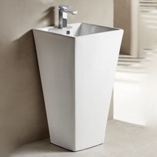 Tema Standwaschbecken Porzellan 47x47x80cm