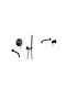 Black Swan Faucet Set Sink Bathtub Model M68 Matte Black Size 22 Cm