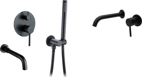 Black Swan Faucet Set Sink Bathtub Model M68 Matte Black Size 22 Cm