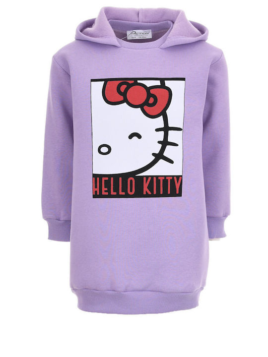 Hello Kitty Детска Рокля Суитшърт Дълъг ръкав Обикновени Lilac