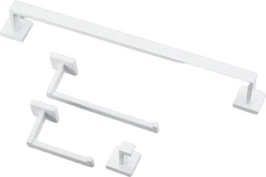 Badezimmer-Accessoire-Set Metall Weiß 4Stück