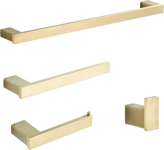 Set Accesorii Baie Metalic Auriu 4buc