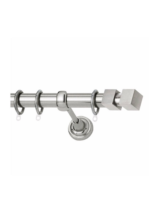 Metallic Curtain Pole Sierra Single Φ25mm 200cm Nickel Satin