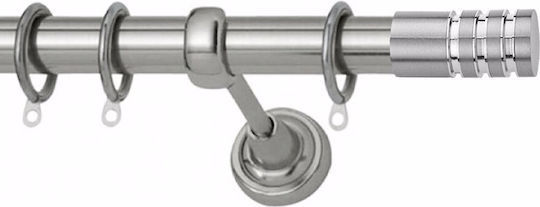 Metallic Curtain Pole Genoa Classic Double with Rod Φ25mm 140cm Nickel Satin
