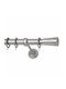Metallic Curtain Pole Artemis Classic Double with Rod Φ25mm 120cm Nickel Satin