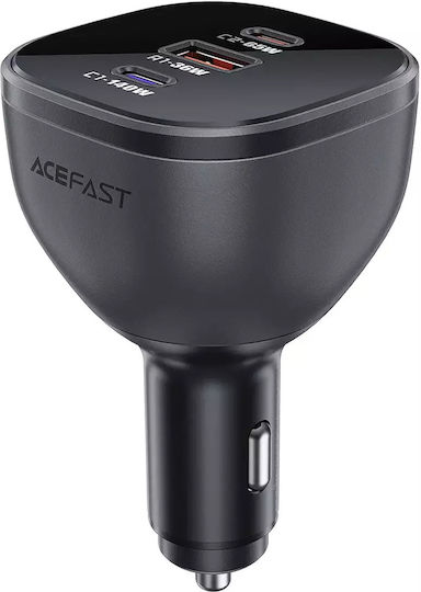 Acefast Acefast Auto-Ladegerät 165W 5A Schnellladen mit Anschlüssen: 1xUSB 1xType-C 1xLeichter Schwarz Farbe