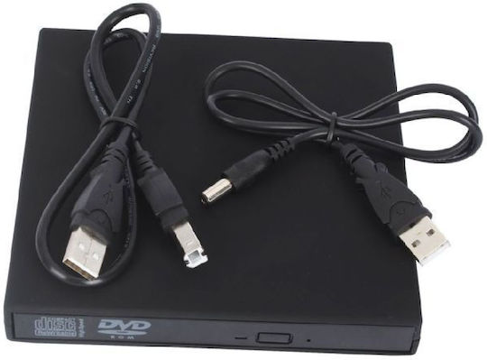 Unitate DVD-ROM externă conexiune USB negru retail super-subțire cabluri de conexiune incluse