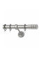 Metallic Curtain Pole Como Triple Strass Single Φ25mm 160cm Nickel Satin