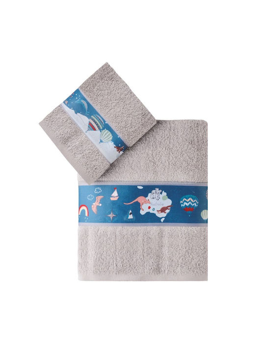 Kentia Set de prosoape pentru copii 2pcs Titus Grey/blue De greutate 400gr/m²