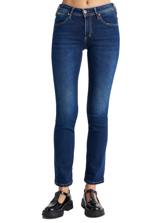 Monica Women's Jean Trousers Mid Rise in Straight Line