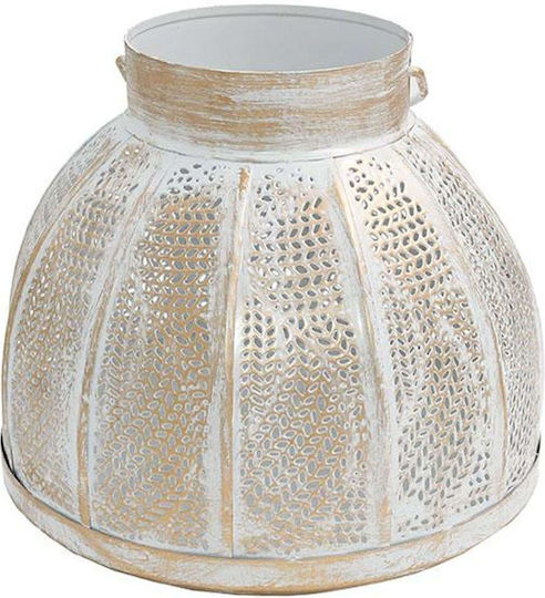 Fylliana Fl14136 Tabletop Metallic Lantern White 20x18x18cm