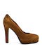 Tiffi Suede Tabac Brown Heels