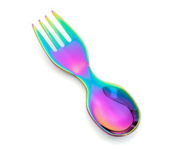 Lekkabox Βρεφικό Σετ με Πιρούνι Mini Spork από Μέταλλο Rainbow