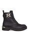 Leder Stiefeletten Damen Schwarz